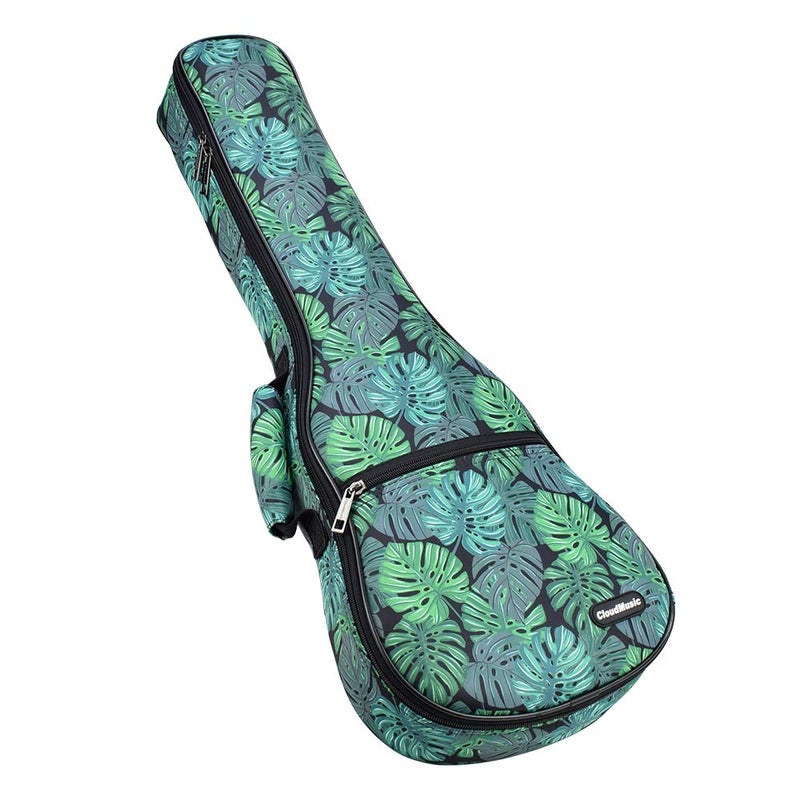 CLOUDMUSIC Ukulele Case Gig Bag Padded Backpack For Soprano 21" Inch(soprano,Green Monstera) - Image 2